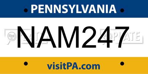 NAM247 Pennsylvania License Plate