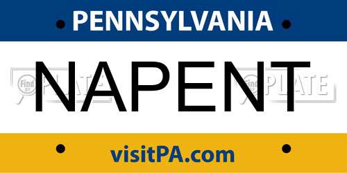 NAPENT Pennsylvania License Plate