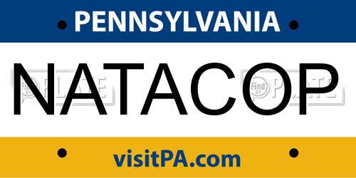 NATACOP Pennsylvania License Plate
