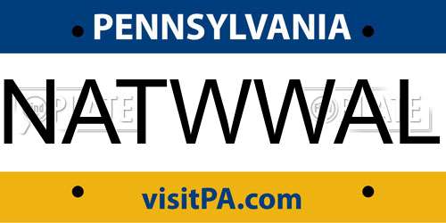 NATWWAL Pennsylvania License Plate