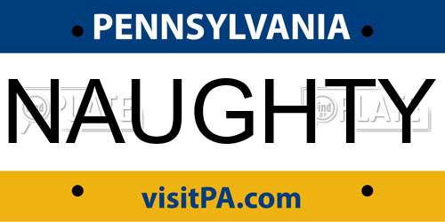 NAUGHTY Pennsylvania License Plate