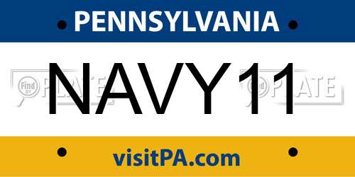 NAVY11 Pennsylvania License Plate