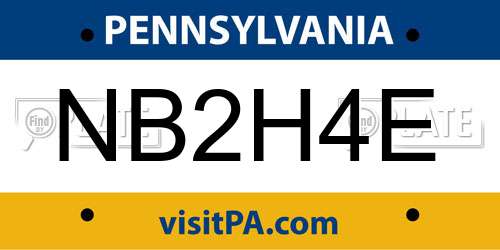 NB2H4E Pennsylvania License Plate
