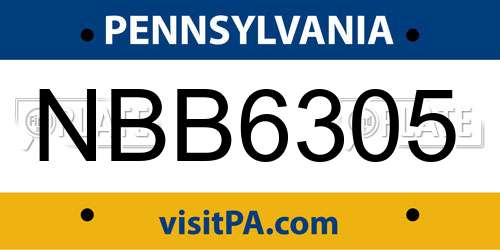 NBB6305 Pennsylvania License Plate