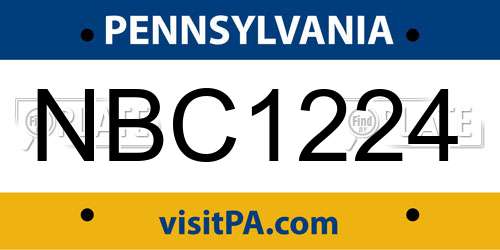 NBC1224 Pennsylvania License Plate