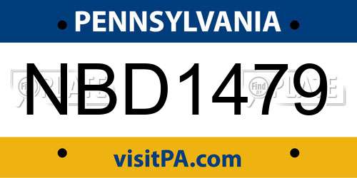 NBD1479 Pennsylvania License Plate