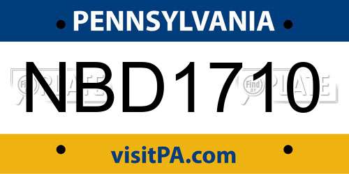 NBD1710 Pennsylvania License Plate