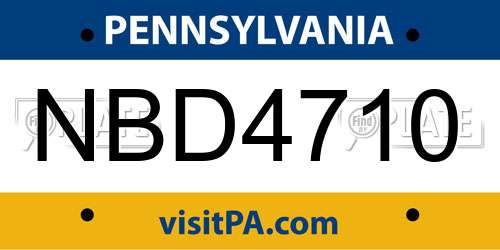 NBD4710 Pennsylvania License Plate
