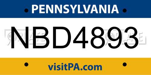 NBD4893 Pennsylvania License Plate