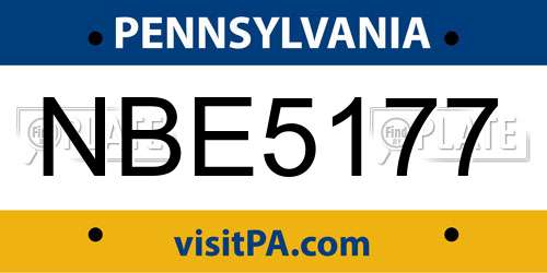 NBE5177 Pennsylvania License Plate