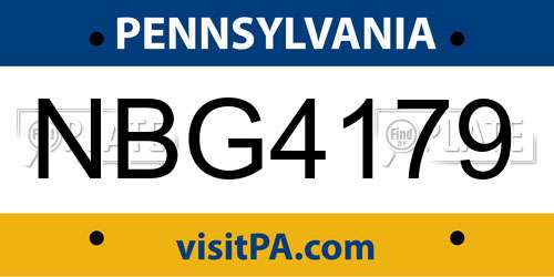 NBG4179 Pennsylvania License Plate