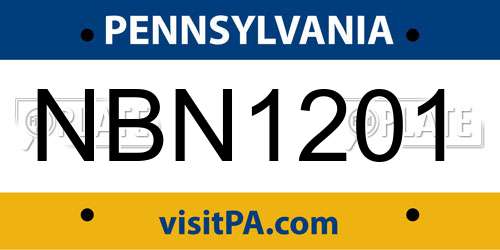 NBN1201 Pennsylvania License Plate