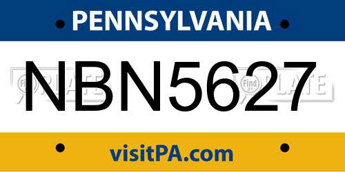 NBN5627 Pennsylvania License Plate
