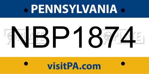 NBP1874 Pennsylvania License Plate