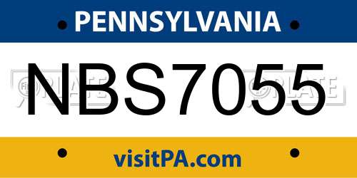 NBS7055 Pennsylvania License Plate