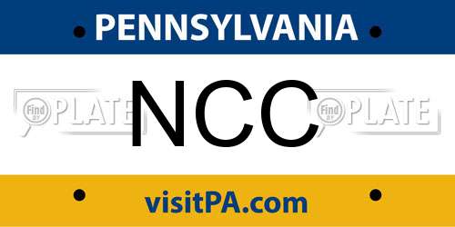 NCC Pennsylvania License Plate