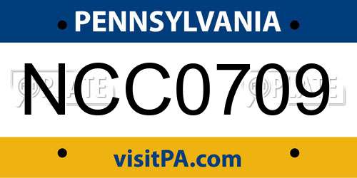 NCC0709 Pennsylvania License Plate
