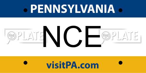 NCE Pennsylvania License Plate