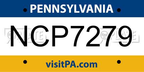 NCP7279 Pennsylvania License Plate