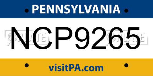 NCP9265 Pennsylvania License Plate