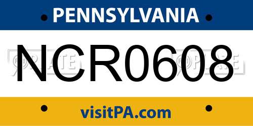NCR0608 Pennsylvania License Plate