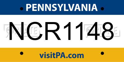 NCR1148 Pennsylvania License Plate