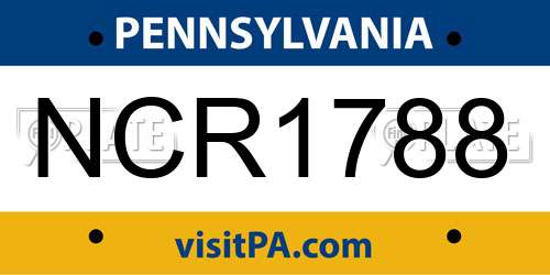 NCR1788 Pennsylvania License Plate