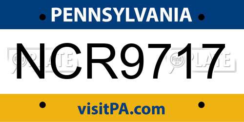 NCR9717 Pennsylvania License Plate