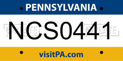 NCS0441 Pennsylvania License Plate
