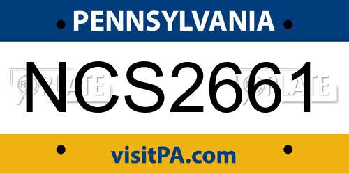 NCS2661 Pennsylvania License Plate
