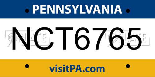 NCT6765 Pennsylvania License Plate