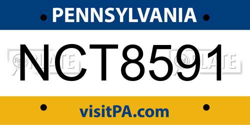NCT8591 Pennsylvania License Plate