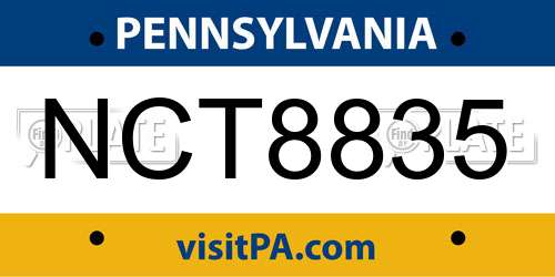 NCT8835 Pennsylvania License Plate