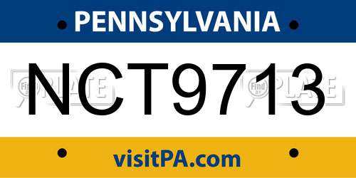 NCT9713 Pennsylvania License Plate