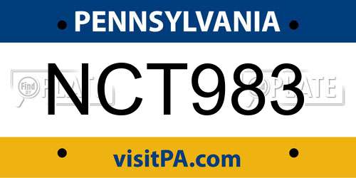 NCT983 Pennsylvania License Plate