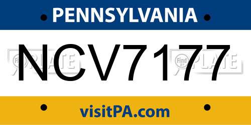 NCV7177 Pennsylvania License Plate