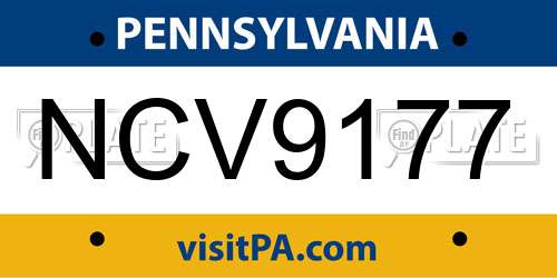 NCV9177 Pennsylvania License Plate