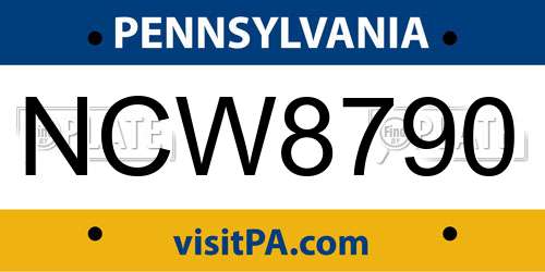 NCW8790 Pennsylvania License Plate