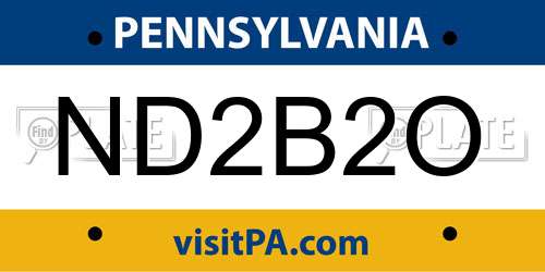 ND2B2O Pennsylvania License Plate