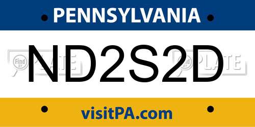 ND2S2D Pennsylvania License Plate