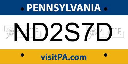 ND2S7D Pennsylvania License Plate