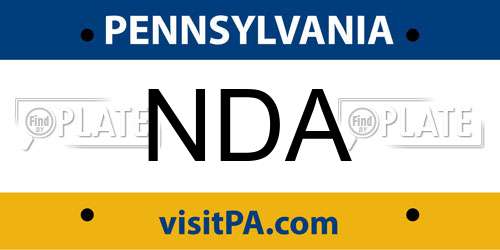 NDA Pennsylvania License Plate