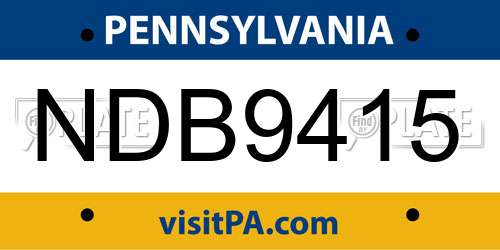 NDB9415 Pennsylvania License Plate