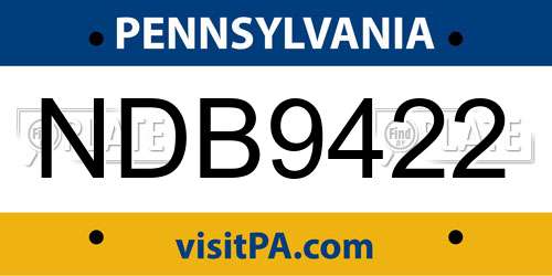 NDB9422 Pennsylvania License Plate