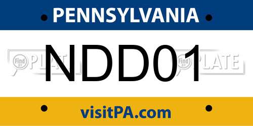 NDD01 Pennsylvania License Plate