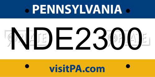 NDE2300 Pennsylvania License Plate