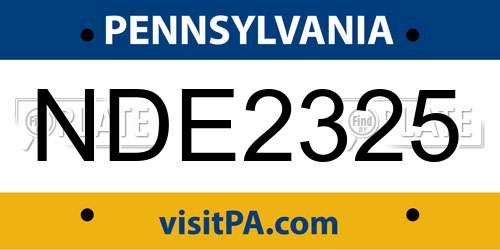 NDE2325 Pennsylvania License Plate