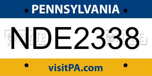 NDE2338 Pennsylvania License Plate