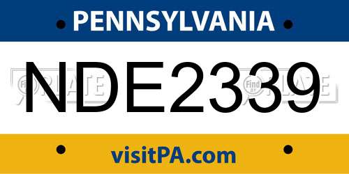 NDE2339 Pennsylvania License Plate