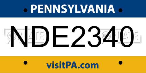 NDE2340 Pennsylvania License Plate